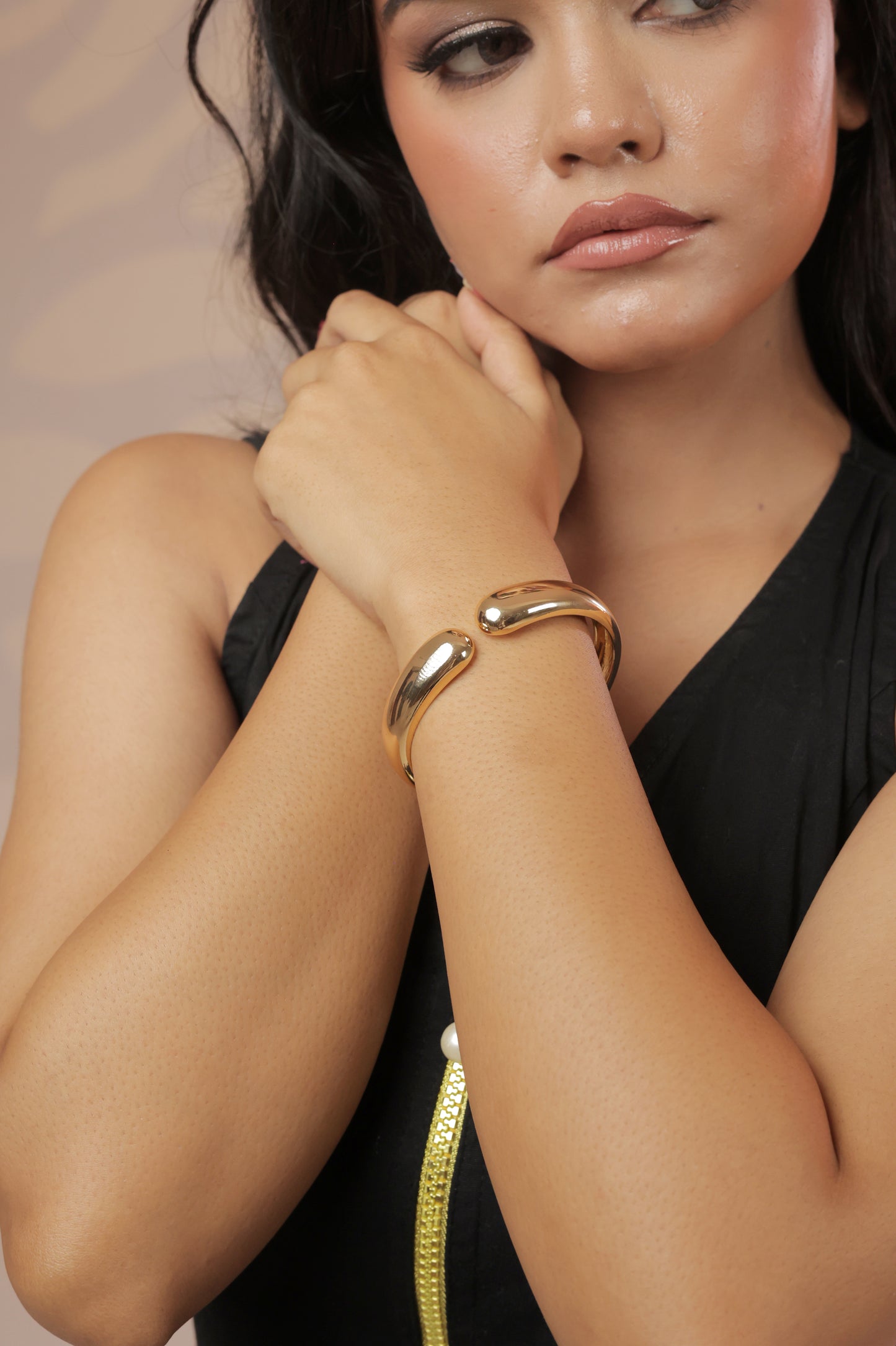 Minimalist Gold-Plated Open Cuff Bracelet