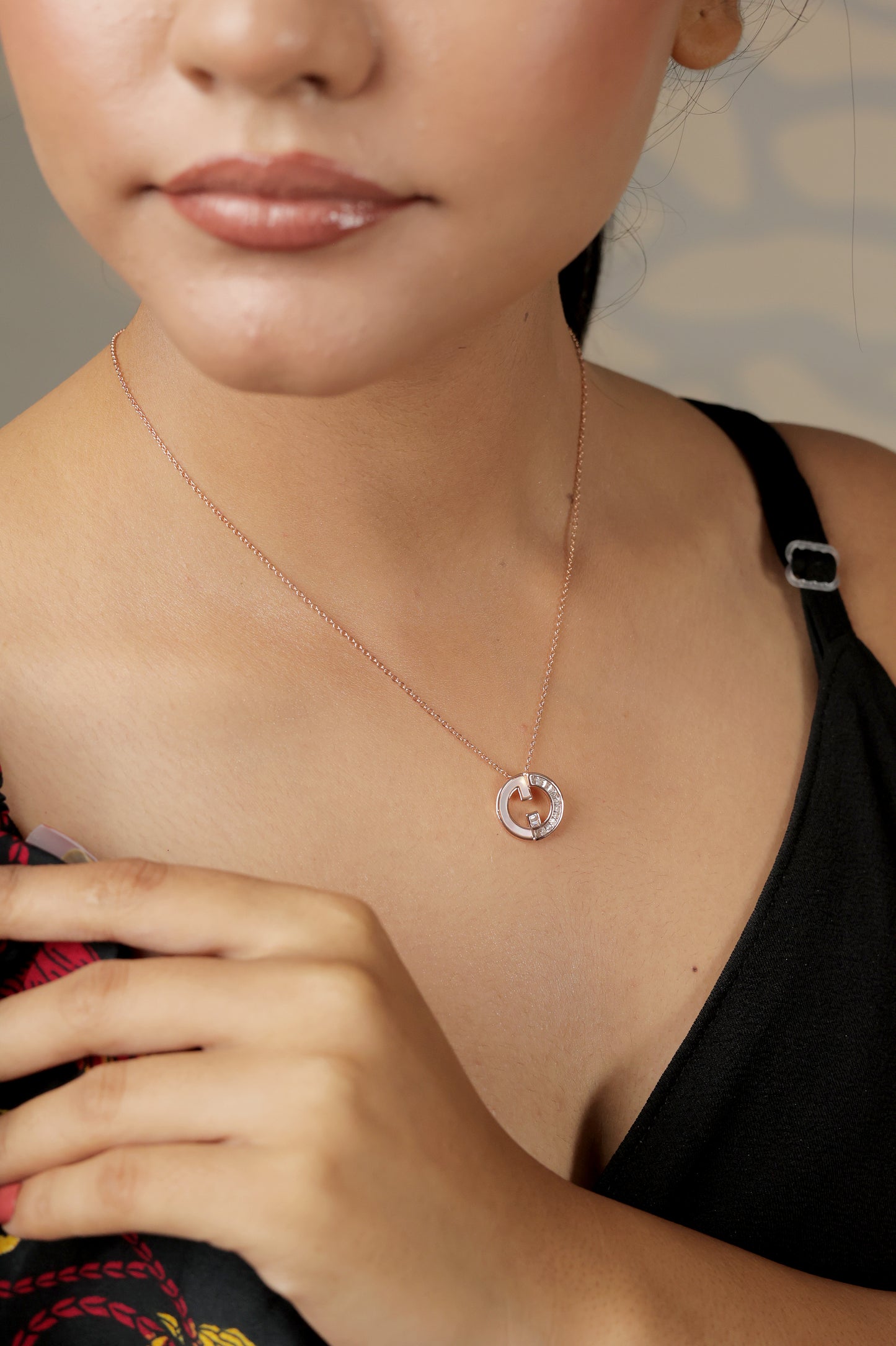 Rose Gold-Toned Designer Pendant Necklace | Artificial Jewellery for Women