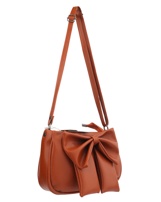 Chic Bow Accent Shoulder Bag – Stylish Faux Leather Handbag for Women