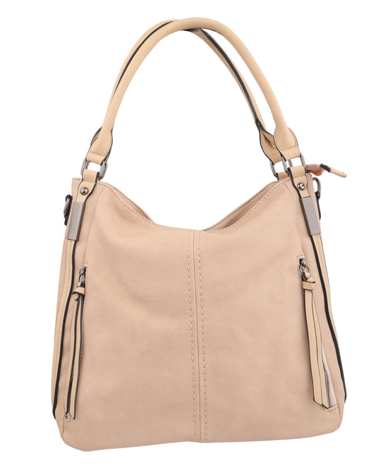 Beige Hobo Bag for Women - Large Casual Shoulder Purse