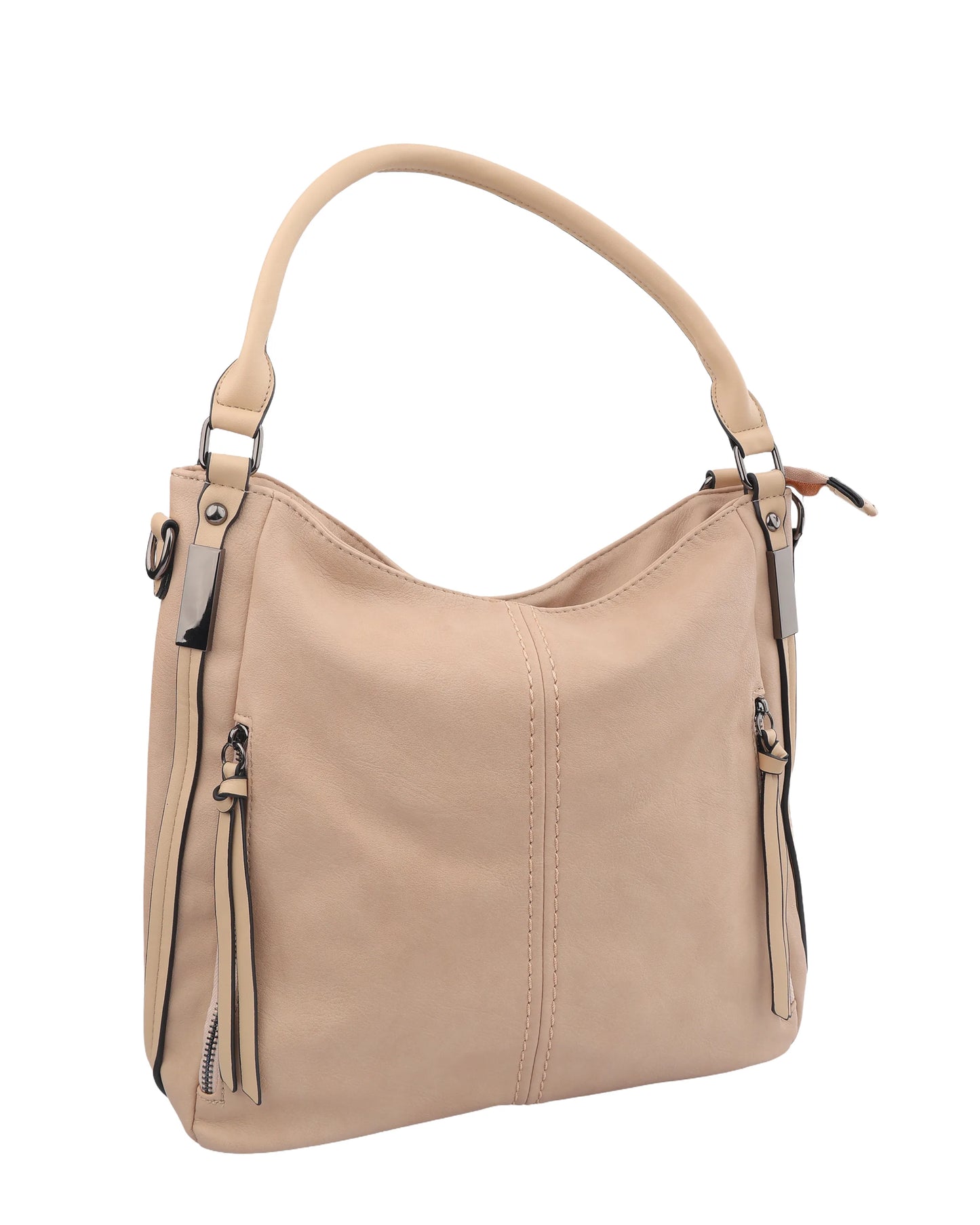 Beige Hobo Bag for Women - Large Casual Shoulder Purse