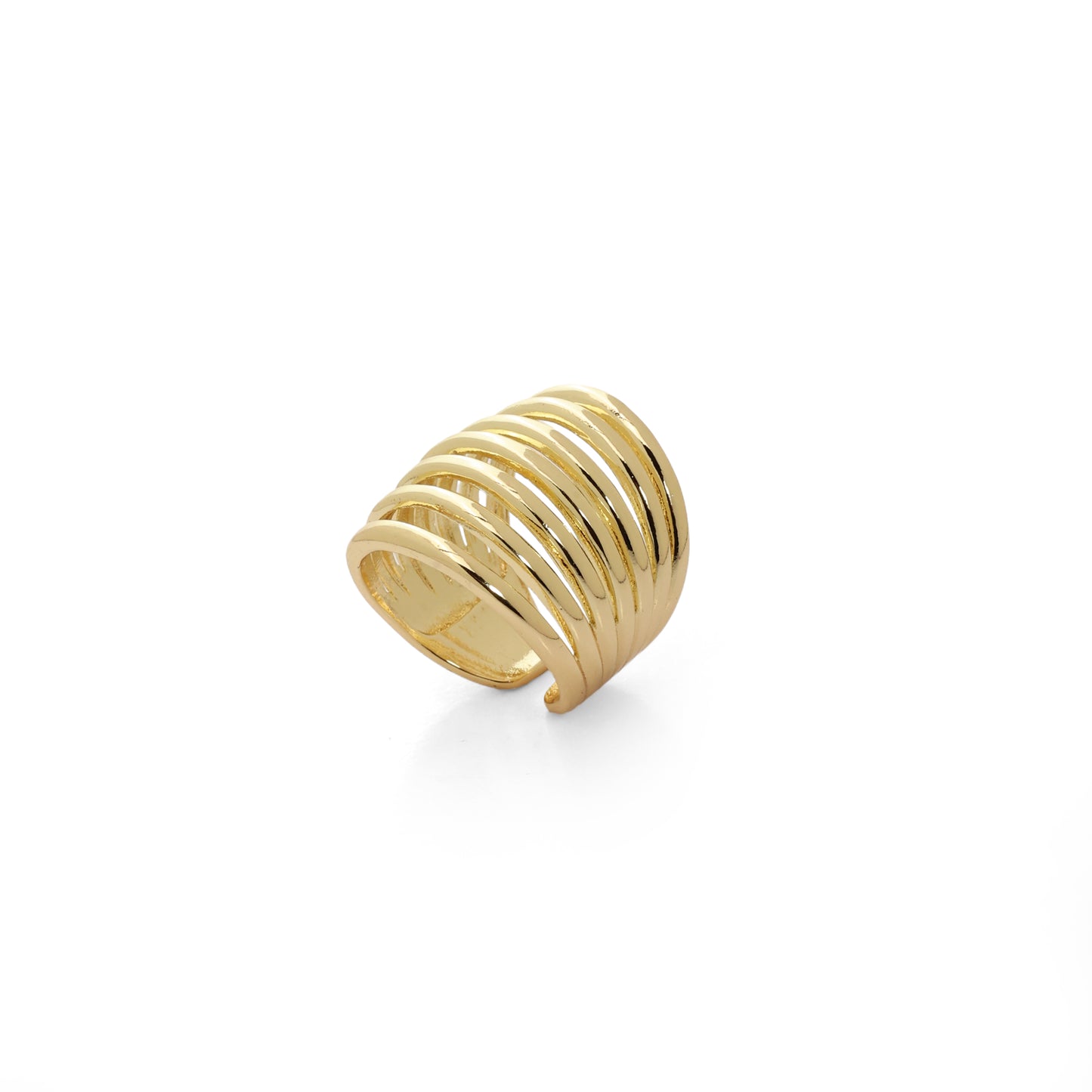 Gold-Plated Multi-Band Statement Ring
