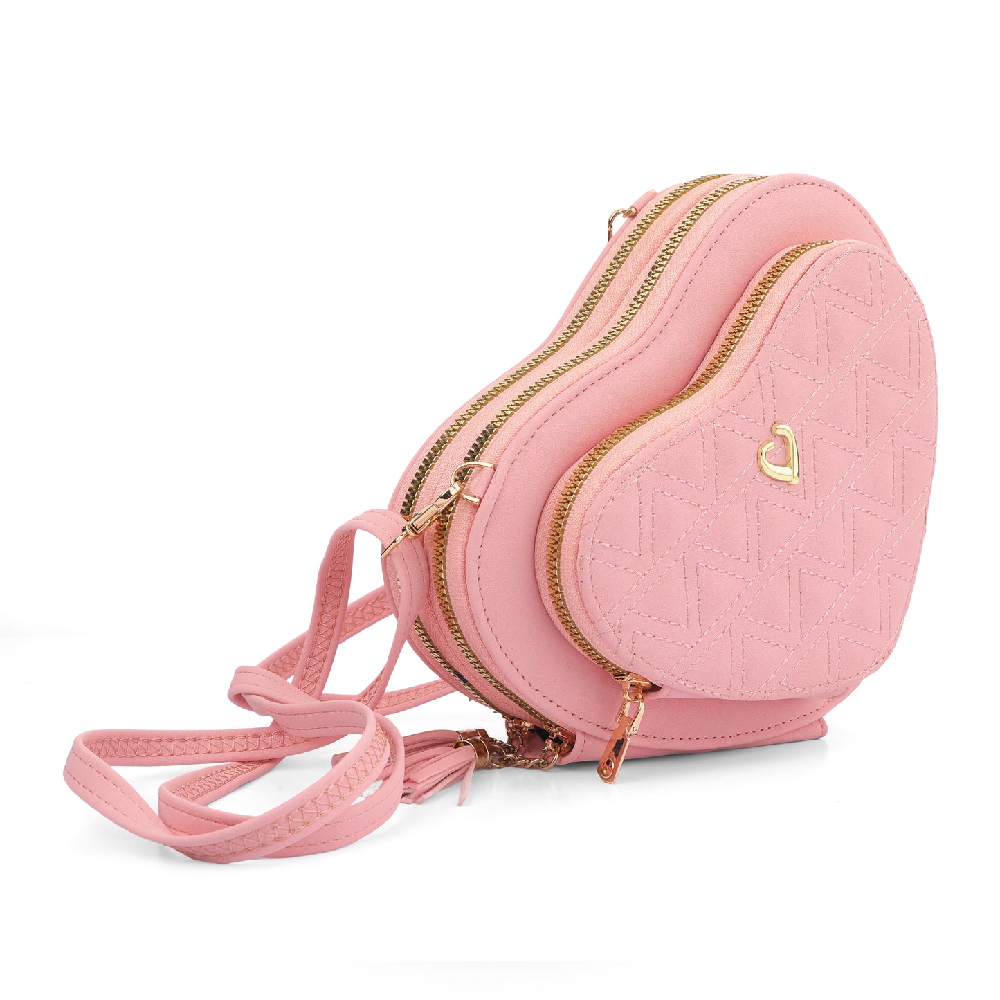 The "Amour" Quilted Heart-Shaped Sling Bag