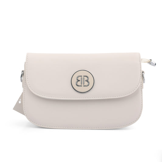 Off-White Sling Bag for Women with Detachable Patterned Strap