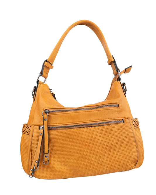 Mustard Yellow Shoulder Bag for Women with Multiple Pockets