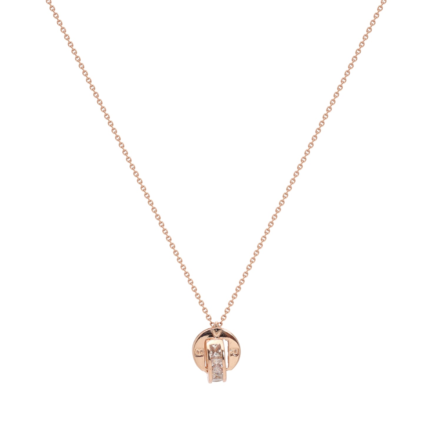 Minimalist Rose Gold Pendant Necklace with Crystal Accent – Everyday Elegance