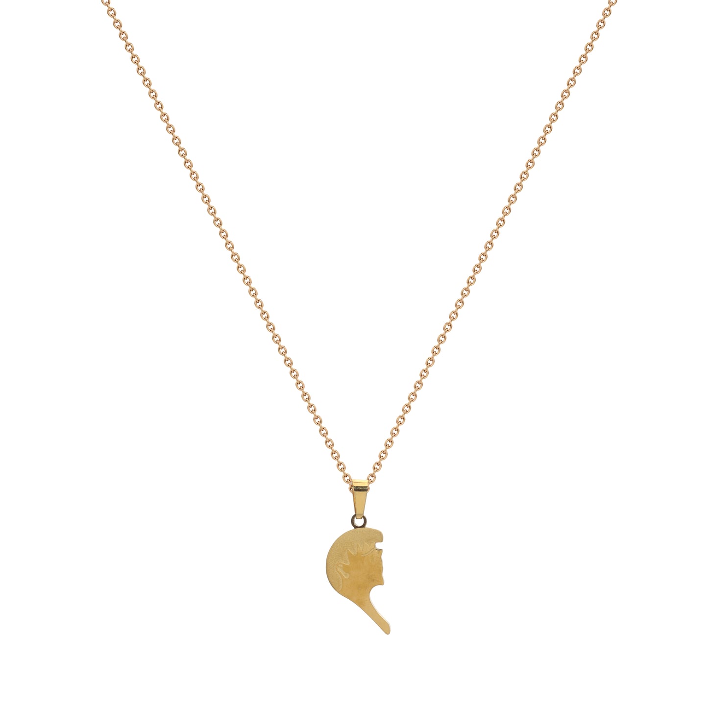 Gold-Toned Profile Pendant Necklace | Minimalist Artificial Jewellery for Men & Women