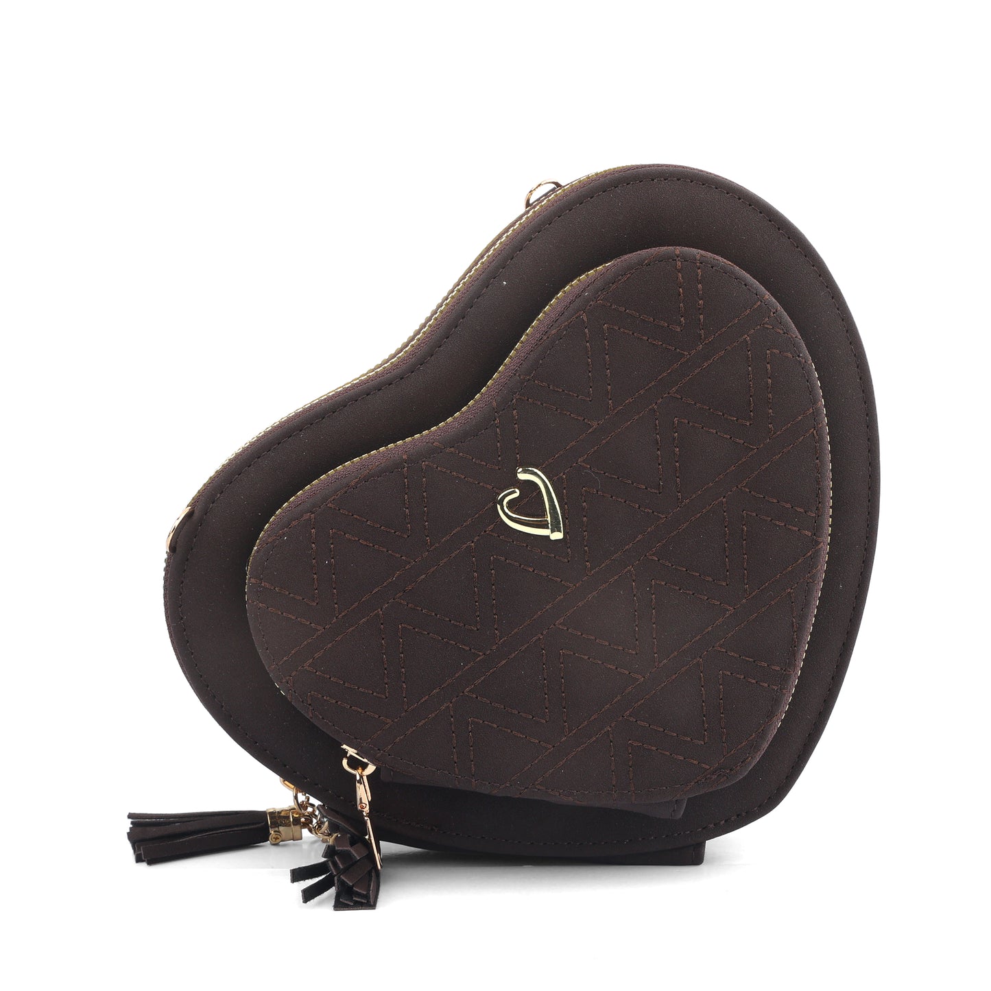 The "Amour" Quilted Heart-Shaped Sling Bag